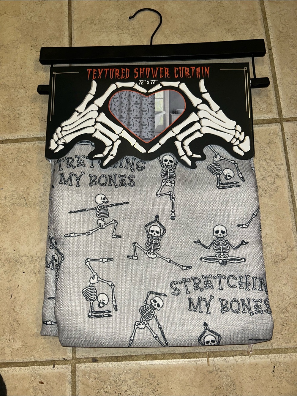 Skeleton Yoga Halloween Shower Curtain